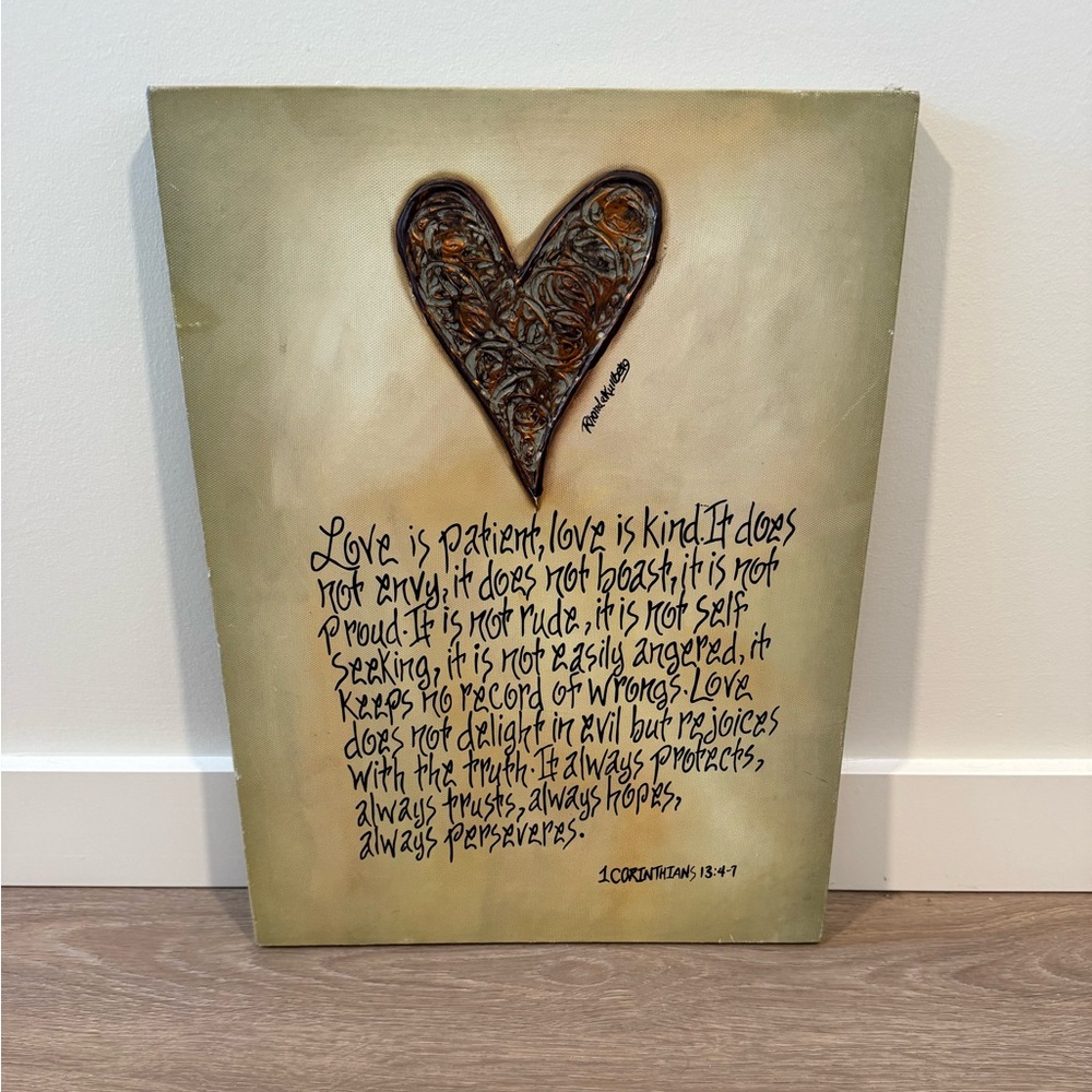 SOLD—-Heart Wall Art with Inspirational Quote